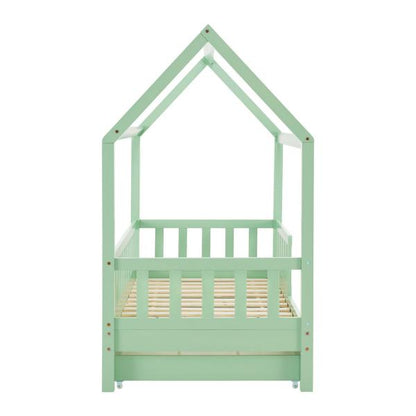 Letto per bambini Marli 80 x 160 cm con contenitore e rete a doghe Mint