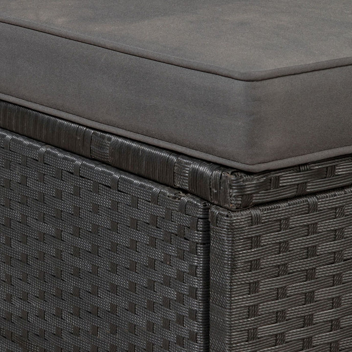 Polyrattan Lounge Sitzgruppe Nassau mit Bezügen in Dunkelgrau