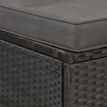 Polyrattan Lounge Sitzgruppe Nassau mit Bezügen in Dunkelgrau