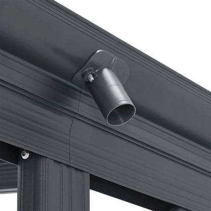 Abri de voiture avec toit voûté, place de parking 5 x 3 m en gris foncé