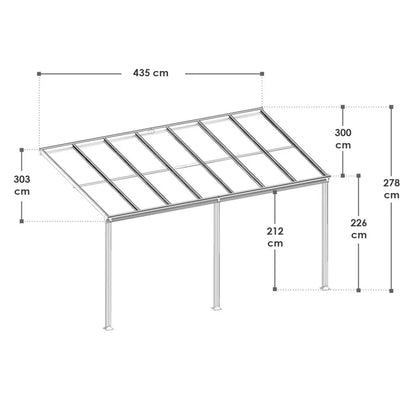 Copertura terrazza Borneo 3x3 m Bianco