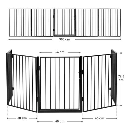 Metall Kaminschutzgitter 300 cm mit Tür und Befestigungsmaterial
