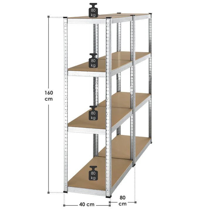2er Set Lagerregal "Easy" 160 x 80 x 40 cm