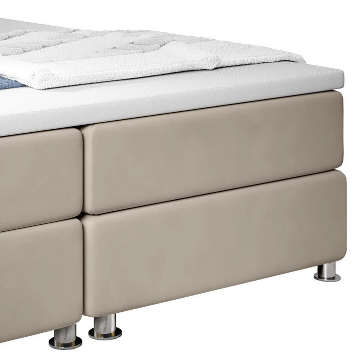 Letto boxspring LED Vancouver 140x200 cm Beige