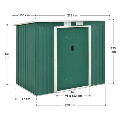 Abri à outils en métal Abri à outils M avec toit en appentis en vert foncé