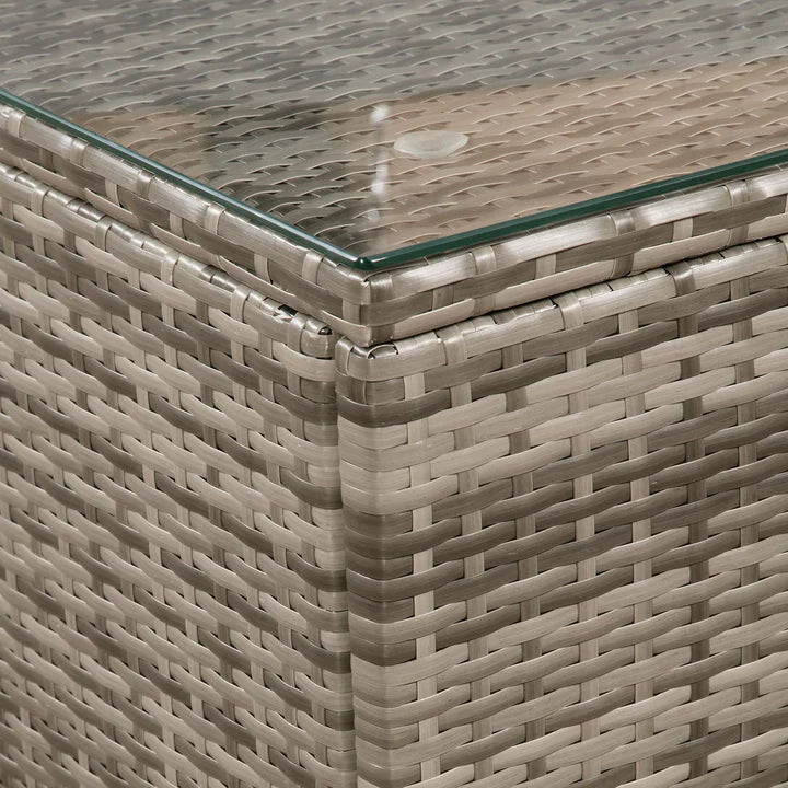 Salon en polyrotin Nassau beige-gris avec revêtements gris foncé