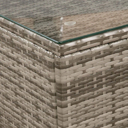 Salon en polyrotin Nassau beige-gris avec revêtements gris foncé