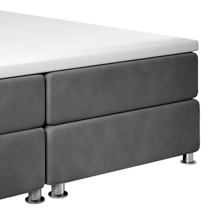 Letto boxspring LED Vancouver 180x200 cm grigio