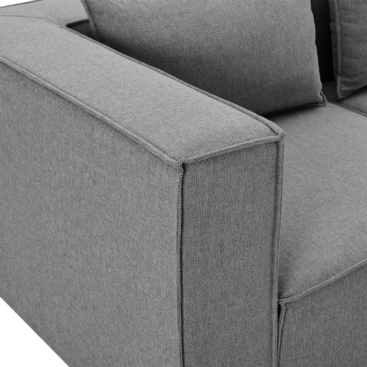 Modulares Sofa Domas S - 2 Sitzer Stoff Dunkelgrau