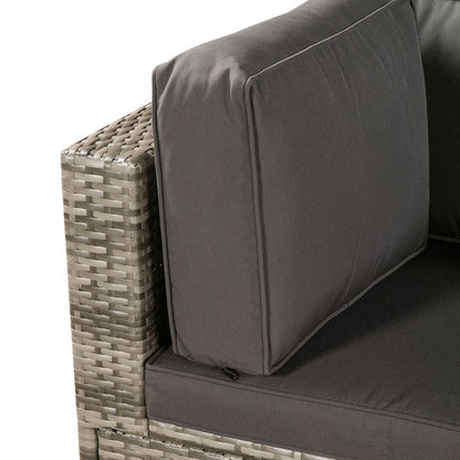 Salon en polyrotin Nassau beige-gris avec revêtements gris foncé