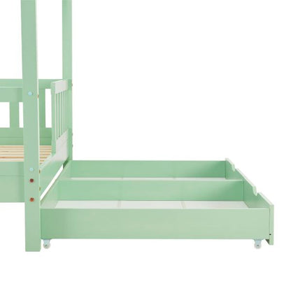 Letto per bambini Marli 80 x 160 cm con contenitore e rete a doghe Mint