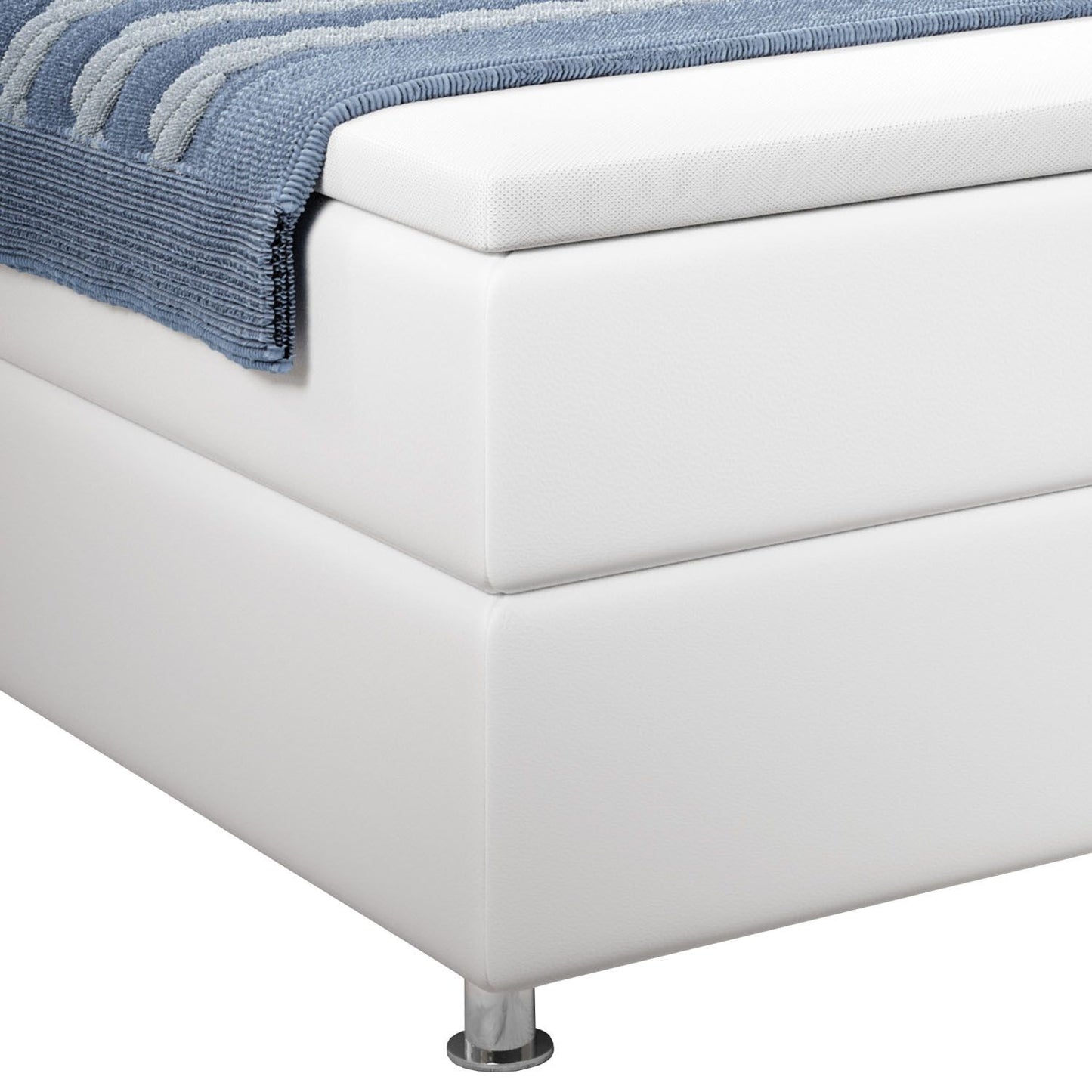 Boxspringbett Montana 140x200 cm - weiss - mit Federkern Matratze