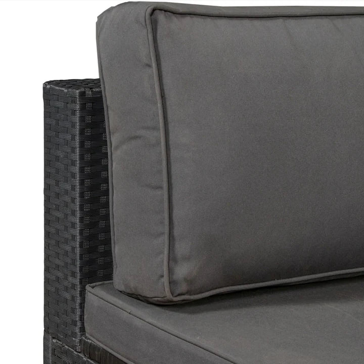 Polyrattan Lounge Sitzgruppe Nassau mit Bezügen in Dunkelgrau