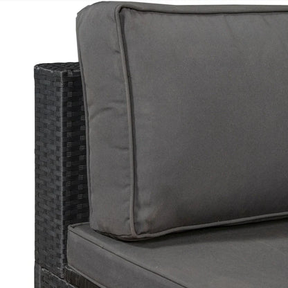 Polyrattan Lounge Sitzgruppe Nassau mit Bezügen in Dunkelgrau