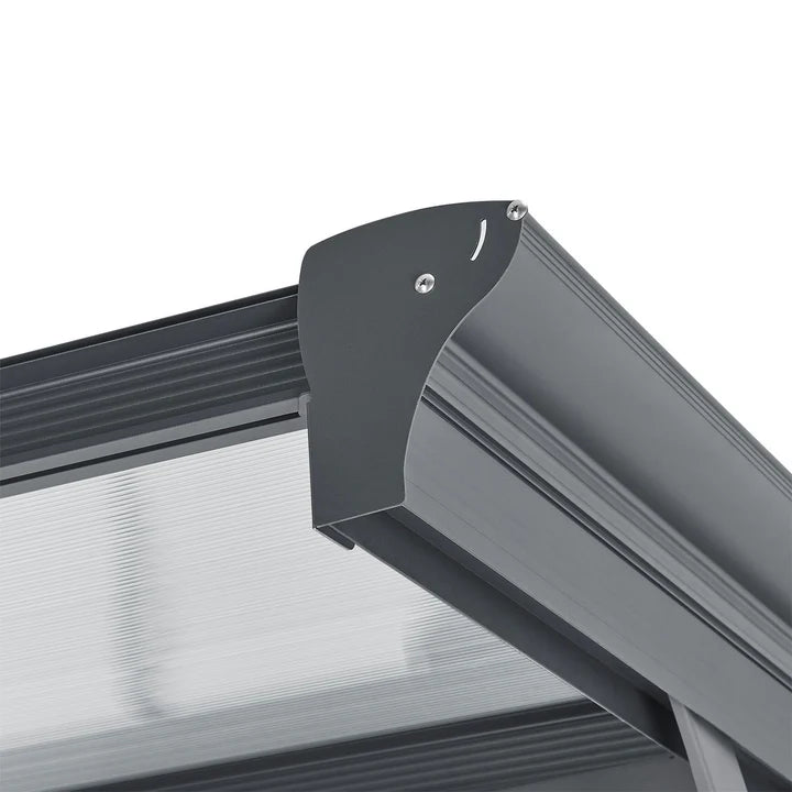 Abri de voiture à toit plat 5 x 3 m en gris foncé