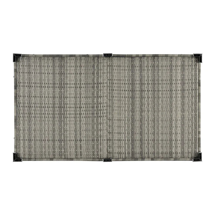 Boîte de rangement en polyrotin Ikaria gris avec couvercle 950 litres