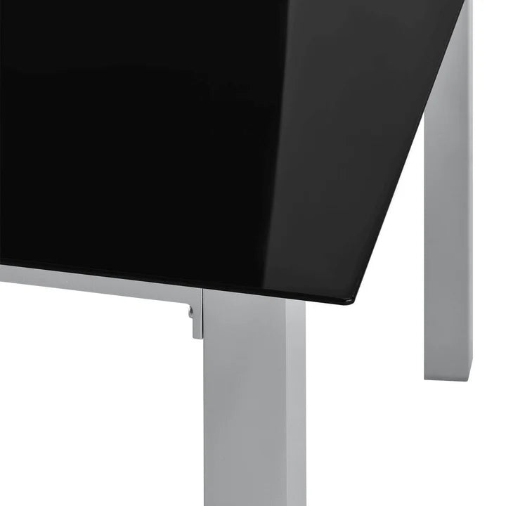 Salon de jardin en aluminium Milano 7 pièces avec table et 6 chaises gris argenté