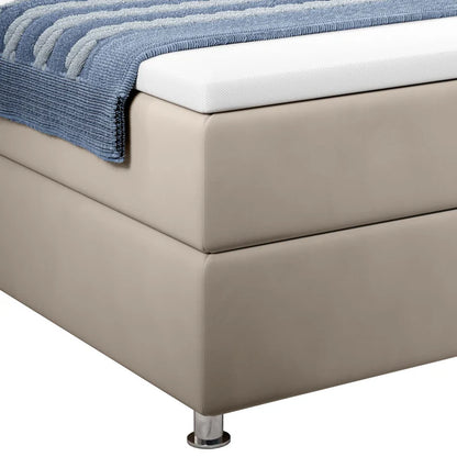 Letto boxspring LED Vancouver 140x200 cm Beige