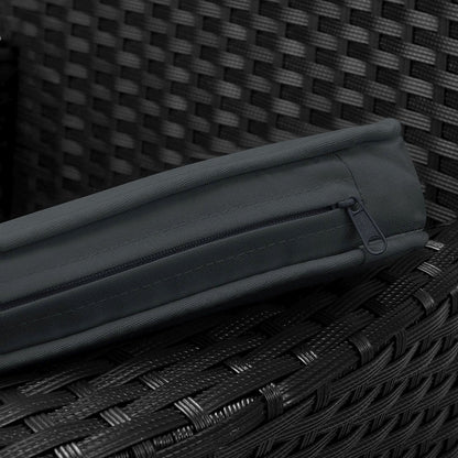 3-tlg Polyrattan Sitzgarnitur Balkon Set Bayamo schwarz / grau