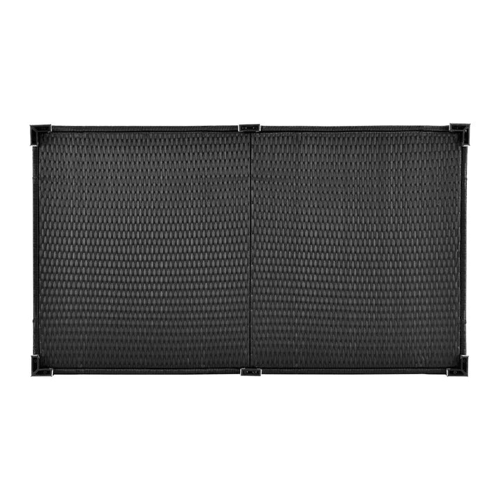 Boîte de rangement en polyrotin Ikaria noir avec couvercle 950 litres