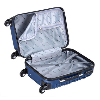 Set valigie rigide Roma - Blu Set da 4 pezzi con scocca rigida in ABS antiurto e ruote a 360°