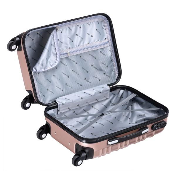 Set valigie rigide Roma - Rosa Set da 4 pezzi con scocca rigida in ABS antiurto e ruote a 360°