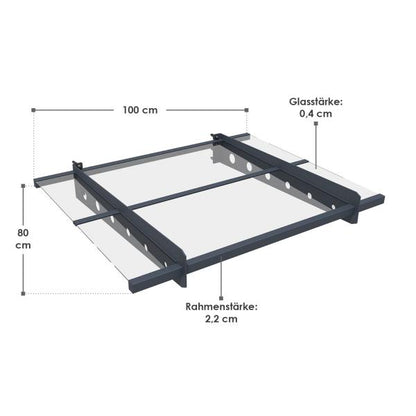 Auvent moderne en appentis Manille 100x80 cm