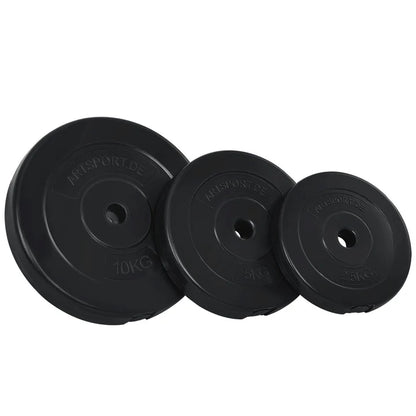 Ensemble d'haltères 3 en 1 (haltère, haltère long et haltère curl) avec un total de plaques de poids de 60 kg