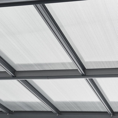 Abri de voiture à toit plat 5 x 3 m en gris foncé