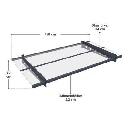 Auvent moderne en appentis Manille 150x80 cm