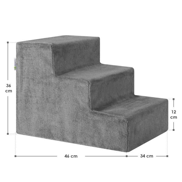 Haustiertreppe Timmy in Grau 36 cm hohe Ein- und Ausstiegshilfe für Haustiere