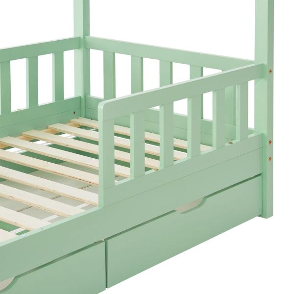 Letto per bambini Marli 80 x 160 cm con contenitore e rete a doghe Mint