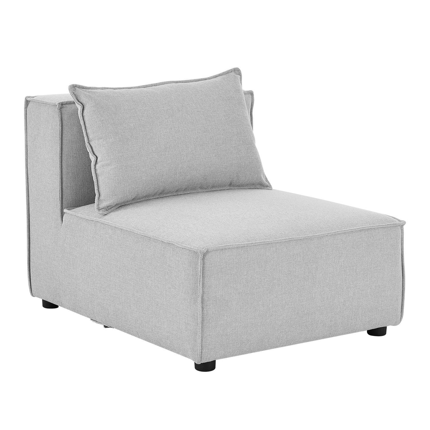 Modulares Sofa Domas XL - 4 Sitzer & Kissen - Stoff Hellgrau