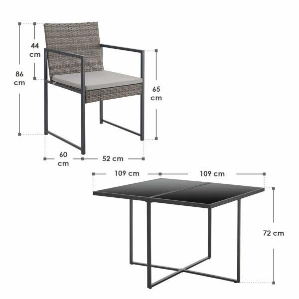 Gruppo di sedute in polyrattan Bahamas M in grigio Industrial Design