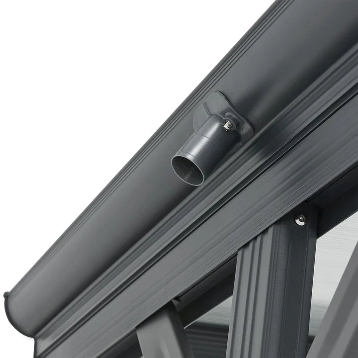 Abri de voiture à toit plat 5 x 3 m en gris foncé