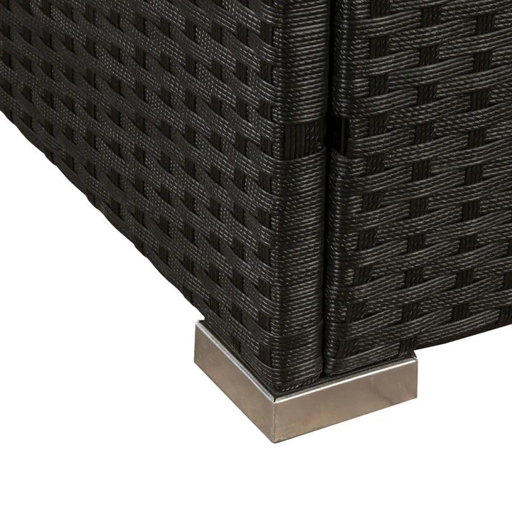 Polyrattan Lounge Sitzgruppe Nassau mit Bezügen in Dunkelgrau