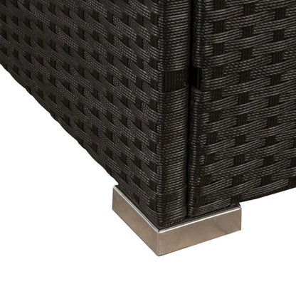 Polyrattan Lounge Sitzgruppe Nassau mit Bezügen in Dunkelgrau