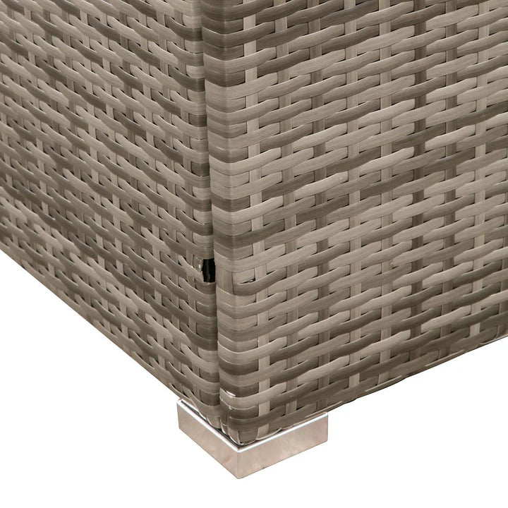 Salon en polyrotin Nassau beige-gris avec revêtements gris foncé