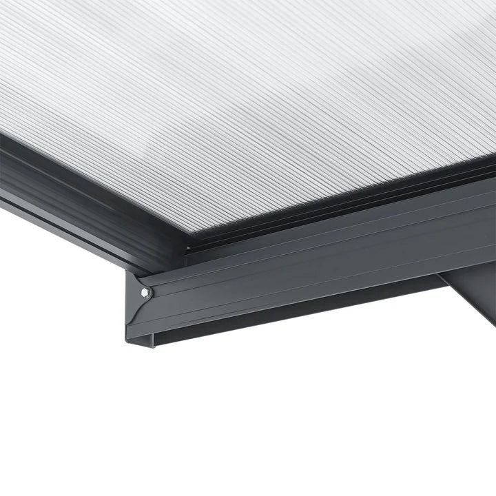 Abri de voiture avec toit voûté, place de parking 5 x 3 m en gris foncé