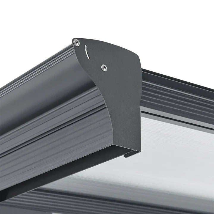 Abri de voiture avec toit voûté, place de parking 5 x 3 m en gris foncé