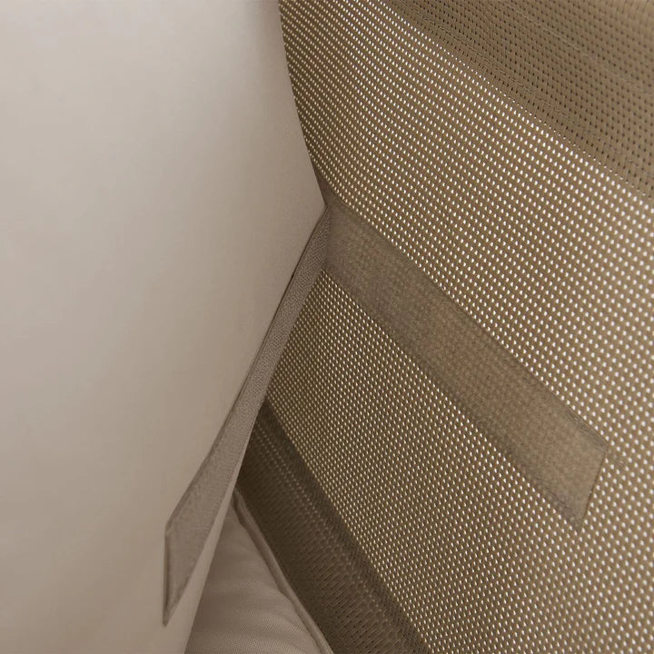 Schaukelliege Kassandra in Weiss Beige Sonnendach und Vorhängen