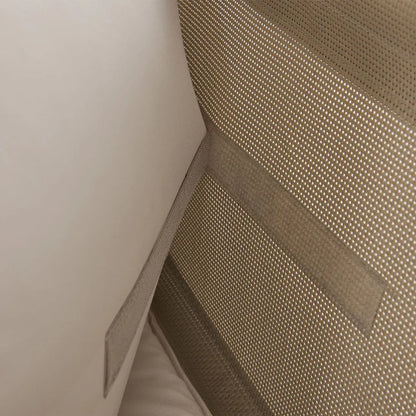 Schaukelliege Kassandra in Weiss Beige Sonnendach und Vorhängen