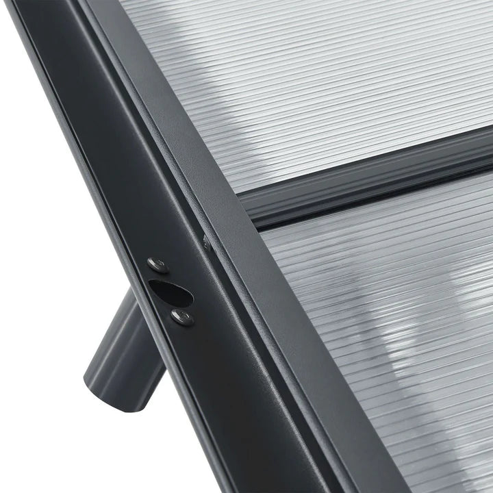 Abri de voiture à toit plat 5 x 3 m en gris foncé