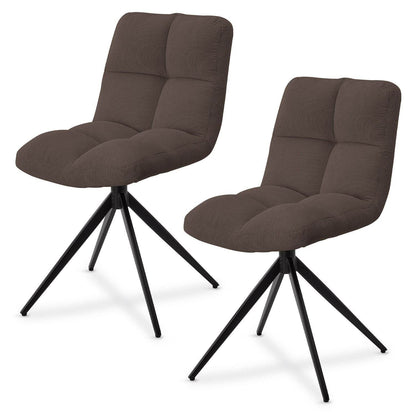 Drehstuhl Dallas Cord 2er Set - Braun - Palo24
