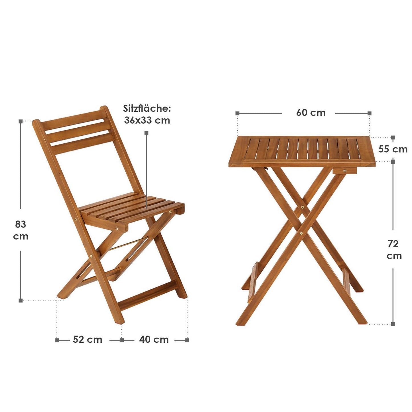 3-teilige Sitzgarnitur Balkonmöbel Set Bala