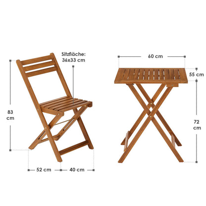 3-teilige Sitzgarnitur Balkonmöbel Set Bala