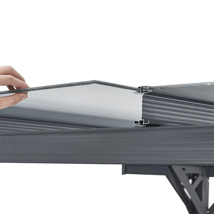 Abri de voiture à toit plat 5 x 3 m en gris foncé