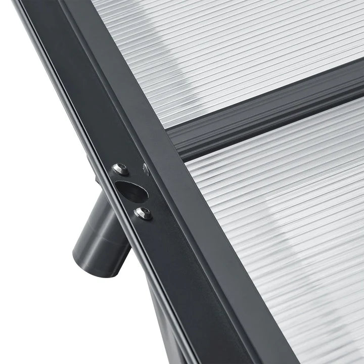 Abri de voiture avec toit voûté, place de parking 5 x 3 m en gris foncé