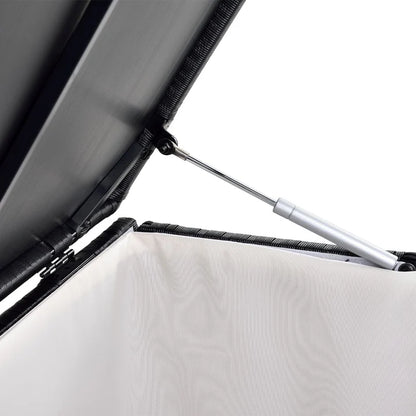 Boîte de rangement en polyrotin Ikaria noir avec couvercle 950 litres