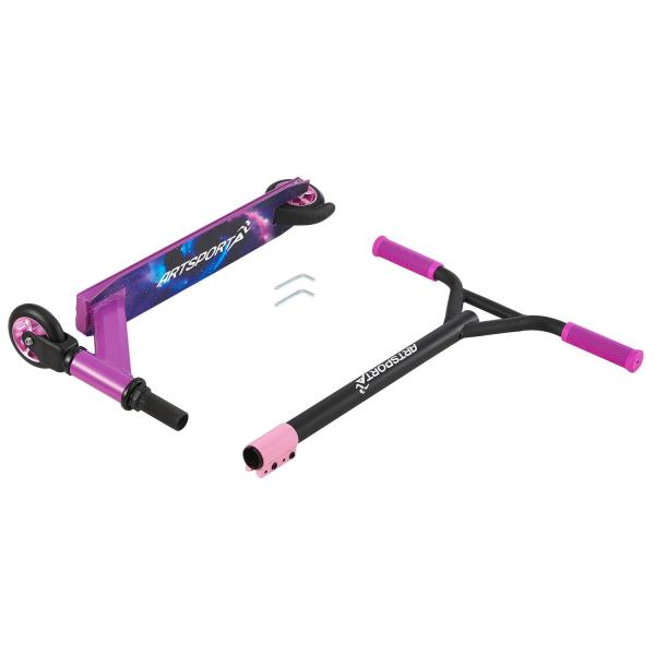 Stunt Scooter Galactic Cruiser en Violet Noir Trick Scooter avec direction à 360°